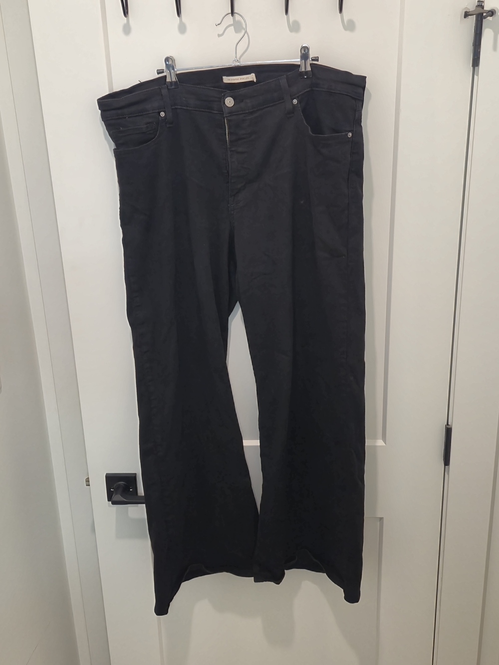 Women's Black Wide-Leg Jeans - Unbranded